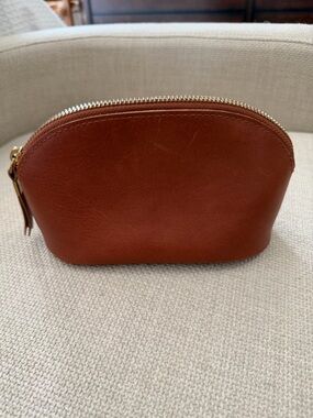 Madewell Brown Leather Makeup Bag